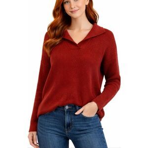 BTFBM NWT red ribbed collared sweater size M